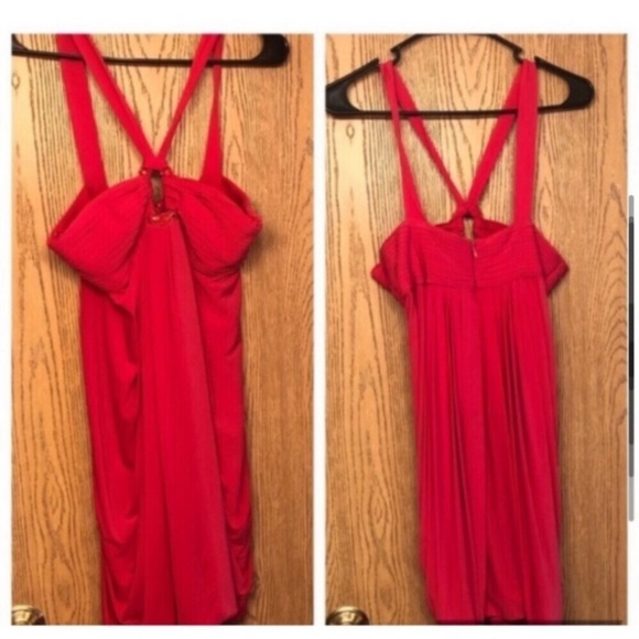 BCBGMaxAzria coral cut out bling sleeveless dress Sz S EUC - Picture 4 of 15